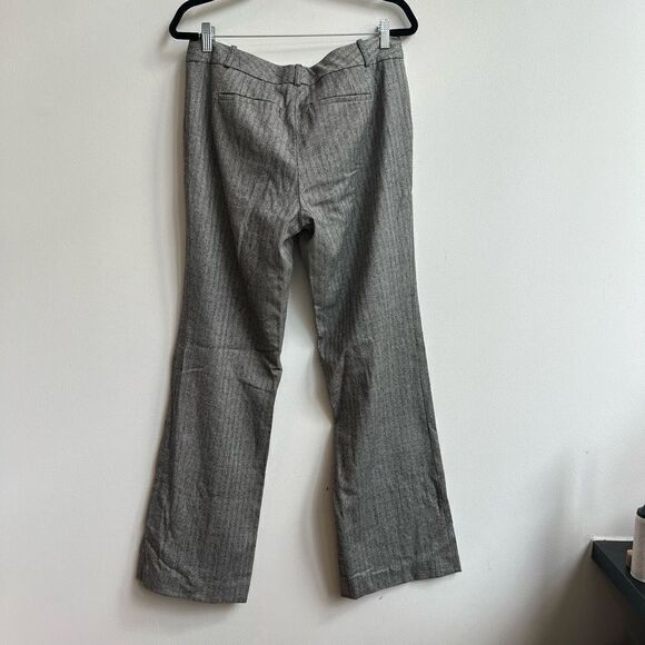 Club Monaco Women's High Rise Vertical Stripes Straight Leg Gray Pants Size 12 - Picture 3 of 5
